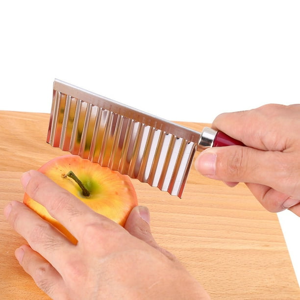 Rebanador de Pepino, Cortador Ondulado de Verduras, Cuchillo Ondulado Papas, Cortador de Papas Fritas, Onduladas Cortadora de Acero Inoxidable para Cortar Patatas Zanahorias Pepinos Ecomeon no