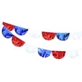 thumbnail image 2 of Banner de guirnalda de flecos rojos, blancos y azules | Tapiz de pared de plástico patriótico | Decoración de colores de la bandera americana | 98 pulgadas de largo | Decoración de fiestas en, 2 of 6