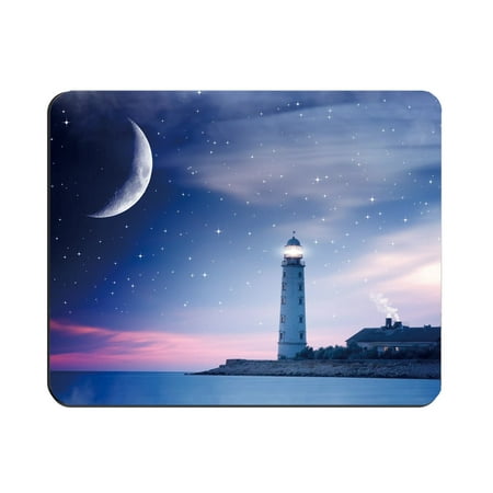 POPCreation Lighthouse Under Starry Sky Mouse pads Gaming Mouse Pad 9.84x7.87