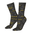 thumbnail image 5 of Bingfone Retro Excavator Prirnt Women's Men's Fun Pattern and Solid Crew Socks-1 Pair Pack-Cool & Classic Novelty Design Gifts, 5 of 7