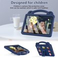 thumbnail image 2 of SaniMore for Lenovo Tab M10 Plus 3rd Gen 10.6 inch 2022 TB-125F/128F EVA Kids Case, Skin-Proof Texture Pencil Holder Hand Strap Foldable Kickstand Shockproof Protective Case for Boys Girls, Navyblue, 2 of 8