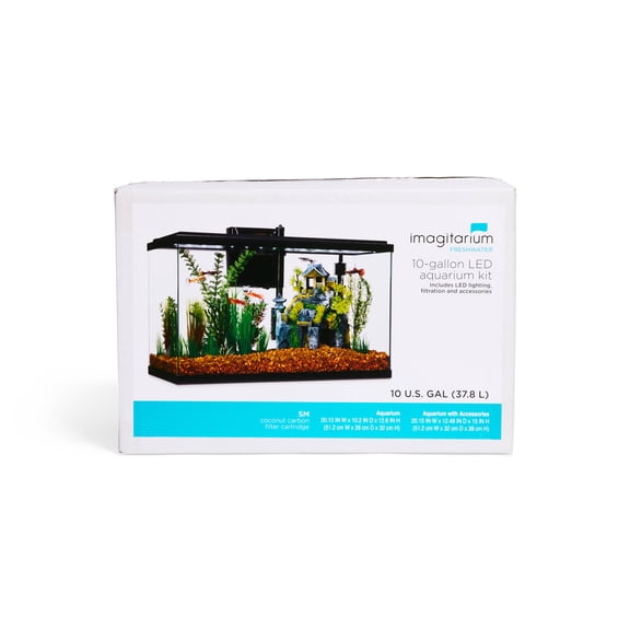 Imagitarium LED Aquarium Kit 20.15" W X 12.6" H 10 Gallon