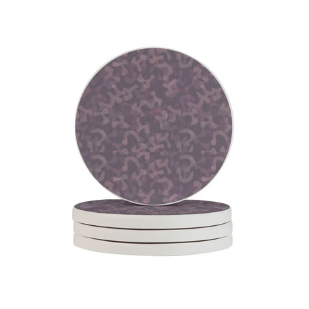 

Circular Drink Coasters Set Camouflage Pattern Beautiful Home Decor Diatomite Heat-Resistant Diatomite Protect Table Countertop