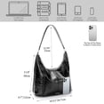 thumbnail image 2 of ICOLRAE Hobo Bag for Women Work Large Vegan Leather Slouchy Hobo Bags With Zipper Ladies Travel Weekender Bag, 2 of 8