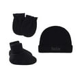 thumbnail image 1 of DPTALR 1 Set Baby Hat Solid Color Anti-Grabbing Cotton Gloves Hat Foot Cover Three-piece For Newborn, 1 of 1