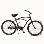Tracer 26 Beach Cruiser Bike,Single Speed Bicycles For Men,Coaster Brake,Moon-Type Handlebar,Matte Black