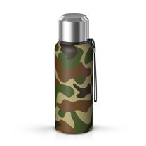 Camouflage 20oz Stainless Steel Thermal Bottle with Tea Filter and Cup Lid, Vacuum Insulated Coffee Mug with 316L Inner Liner, Leakproof Travel Thermos for Office, Commute & Outdoor