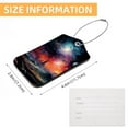 thumbnail image 5 of Square PU Leather Luggage Tags, 2 Pack, with Privacy Cover and Stainless Steel Ring - Suitable for Travel, Backpack, Handbag - Bag Tags, Handbag Tags Galaxy, 5 of 7