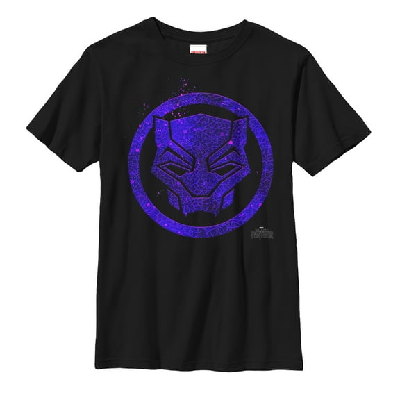 Boy's Marvel Black Panther 2018 Ember Mask  Graphic Tee Black Medium