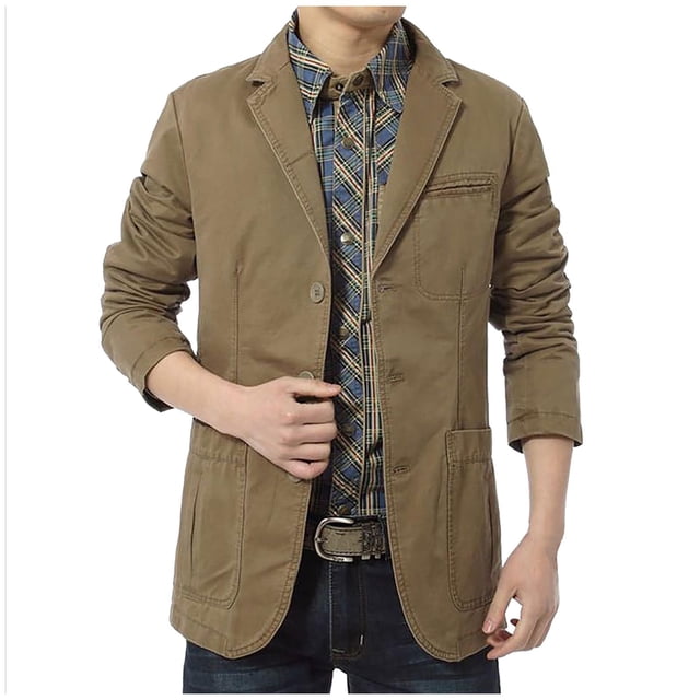Ceisia Veste Blazer Décontractée en Coton pour Hommes Coupe Décontractée Cadeau