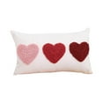 thumbnail image 2 of Danhjin Red and White Couples Throw Pillow, Heart Embroidery Flannel Pillow Covers for Romantic Decor Anniversary Gift 17x17 in and 12x20 in, 2 of 7