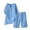 Blue#01, variant on Zynoxe Women's Cotton Linen Two Piece Sets Relaxed V Neck Short Sleeve Button Top Straight Leg Elastic Drawstring Waist Shorts Set Comfy Breathable Summer Outfits Versatile Solid Color Lounge Set S