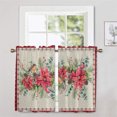 thumbnail image 1 of Innerwin Rideaux de Cuisine de Noël Poche de Tringle Panneaux Courts 1/2 Pcs Demi-Rideau Occultant Imprimé Floral de Luxe Bonhomme de Neige Imprimé B 2 Pcs-Tier Rideau : L:27.5 Pieds'x H:36 Pieds', 1 of 1