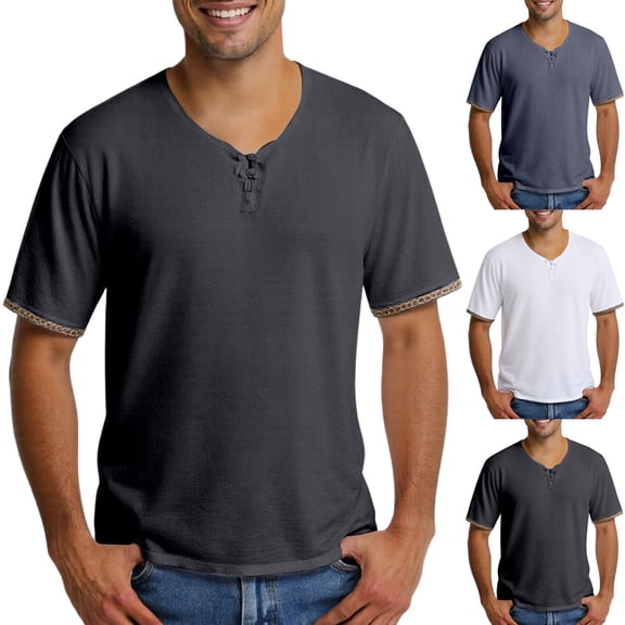 T Shirts for Men Short Sleeve Pack Crewneck Graphic Tees Shirt Loose Fit Undershirt Cotton Tops Summer Soft Plain Short Sleeve (Black,XL)