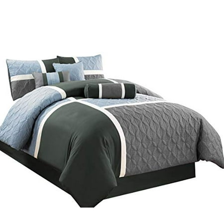 Chezmoi Collection 7 Piece Quilted Patchwork Comforter Set King