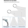 thumbnail image 3 of Shade Sail 3 X 3 M, Water Repellent 665 Mm Water Column, Ripstop Polyester, 93% Uv Protection, Terrace, Garden, Balcony, Square, 2 M Ropes, White, 3 of 5