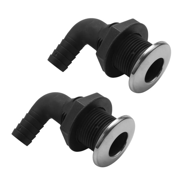 2X Conector de Manguera de Casco Universal de 3/4 Pulgadas Salida de Agua de Nylon Accesorios de Barcos Marinos