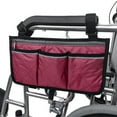 thumbnail image 6 of Wheelchair Side Bag with Reflective Strip - Arm Rest Pouch and Drink - Wheel Chair Accessories Organizers and Water Bottle Holder Fits Walkers, for Seniors and Handicap, 6 of 8