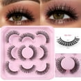 thumbnail image 2 of 5 Pairs Russian Curl D-Curve False Eyelashes - Thick Curly Lashes, Voluminous Look for Daily & Party Makeup, 2 of 19