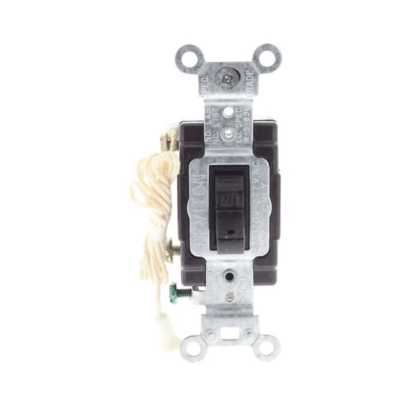 Leviton 5501-8 15 Amp Single-Pole Toggle Switch Commercial - Brown