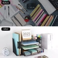 thumbnail image 2 of Organizador de escritorio Gianotter de 4 niveles con cajones y archivadores, color negro, 2 of 7