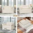 thumbnail image 5 of 49.2'' Convertible Sofa Bed, Versatile Sofa Pullout Bed Sleeper Loveseat, 2-seat sofa with Big Pillows for Living Room and Small Spaces, Beige, 5 of 6