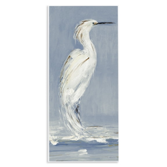 Stupell Industries Elegant White Egret Visage Animals Painting Unframed Art Print Wall Art, 7 x 17
