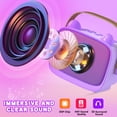 thumbnail image 3 of Máquina de karaoke Magolo mejorada con 2 micrófonos inalámbricos, color morado, 3 of 8