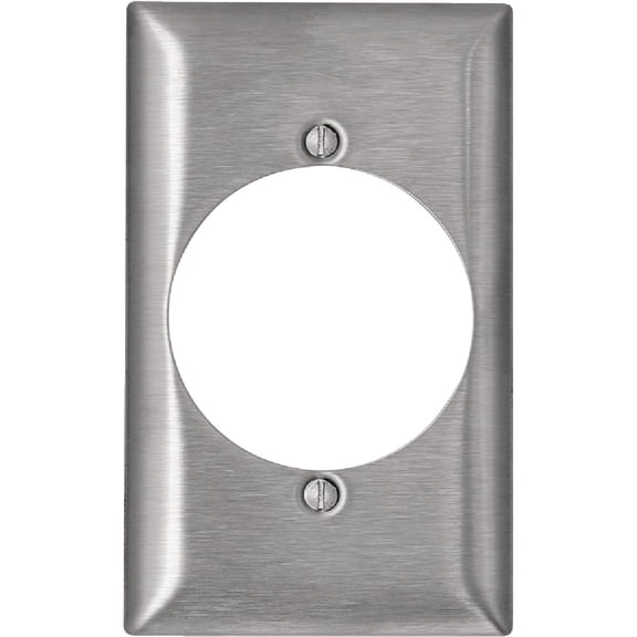 Leviton Single Outlet Wall Plate C-Series - Stainless Steel, 1 Gang, Single Hole Receptacle