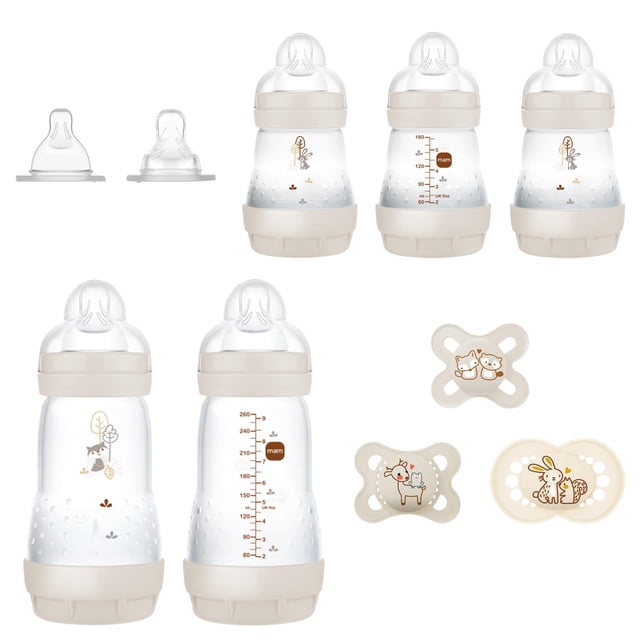 Set de regalo MAM Newborn Essentials Matte con biberones y chupetes