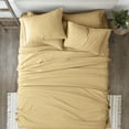 thumbnail image 6 of Simply Soft 6 Piece Luxury Ultra Soft Deep Pocket Bed Sheet Set - California King - Gold, 6 of 6