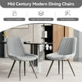 thumbnail image 6 of Hawsaiy Modern Dining Chairs Set of 2, Top PU Leather Upholstered Dining Room Chairs with Metal Legs, Ergonomic Kitchen Chairs for Kitchen Dinning Room,Gray, 6 of 9