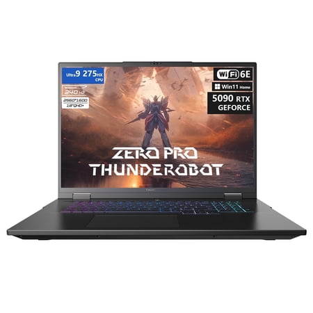 THUNDEROBOT Zero 18 Pro Laptop, 18" QHD+ 240Hz, Intel Ultra 9 275HX, GeForce RTX 5090, 32GB DDR5 RAM, 1TB SSD, Wi-Fi 6E