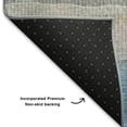 thumbnail image 5 of Addison Rugs Mayfield Premium Machine Washable Transitional Stripes Aqua Rectangle Rug, 3' X 5' Machine Washable Transitional Stripes Aqua Oversized Sherpa Throw Blanket, 5 of 6
