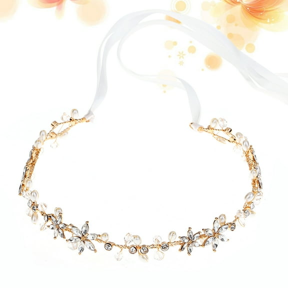 ELAYARD Floral Headdress with Rhinestone Headband Crown for Charming Wedding Style