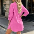thumbnail image 6 of Lmueinov 3/4 Sleeve Cardigan for Women 100% Cotton Plus Size Button Down Layering Cover Up Jacket Solid Pocketed Going Out Tops for Summer Fall Daily, 6 of 6