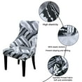 thumbnail image 4 of Super Stretch Armless Wingback Chair Slipcover,Sloping Armchair Cover Reusable Anti-Dust Removable Washable Printed Accent Chair Cover for Dining Room Kitchen Hotel-4 Pcs-A, 4 of 7