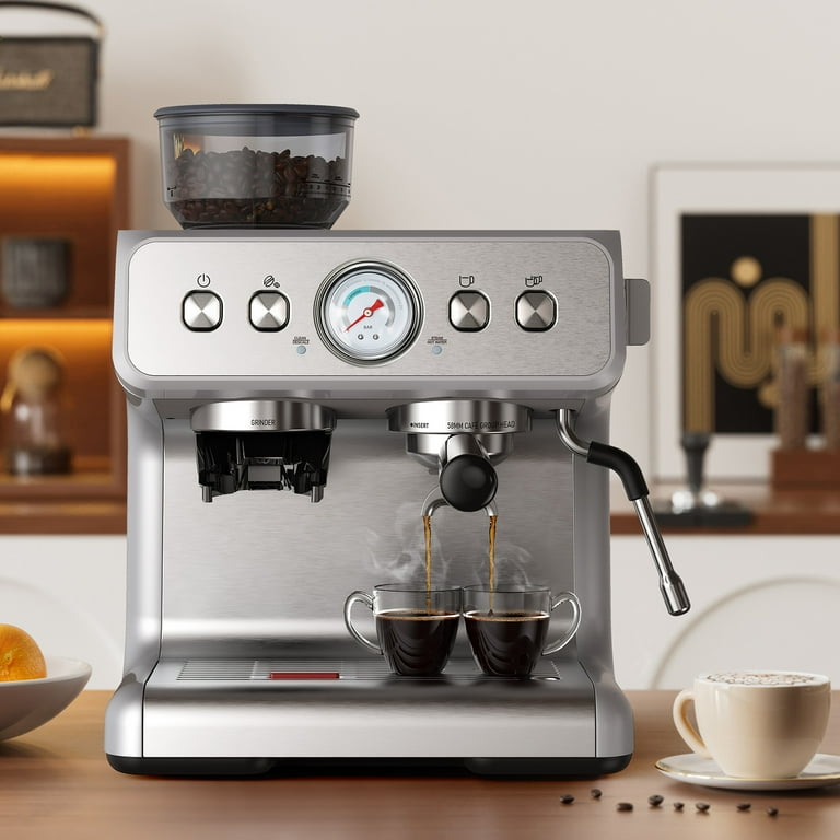 KNDKO Espresso Machine with Grinder & Milk Frother Steam Wand, 20 Bar  Automatic Coffee Maker for Espresso/Cappuccino/Latte/Mocha
