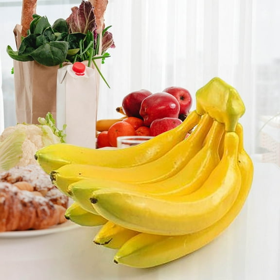 Bananas Bunch Lifelike Banana Cluster Decoration Fruits Bananas Model Photography Props Kitchen Party Decoration Yellow 22cm x 14cm