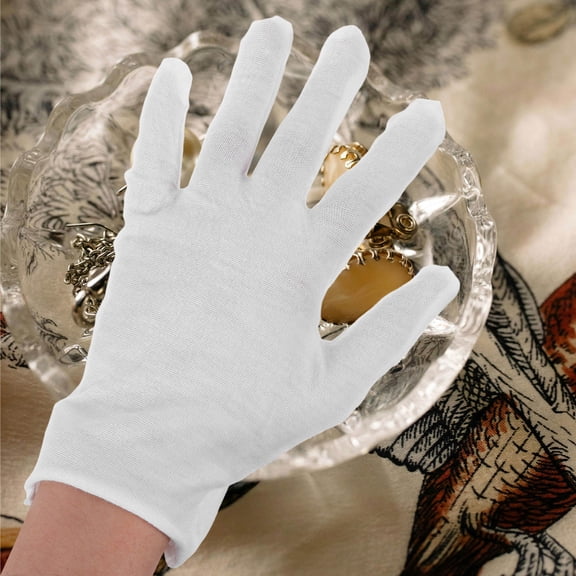 MLINS 12 Pairs Etiquette Cotton Gloves Work 20.00X12.00X0.10CM White