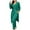 Green, variant on HAPIMO Women's 2 Piece Outfits - Ribbed Long Sleeve Jumpsuit Bodysuit + Long Open Front Cardigan Jackets Loungewear Sets Knitted Sweaters Tracksuits Black L