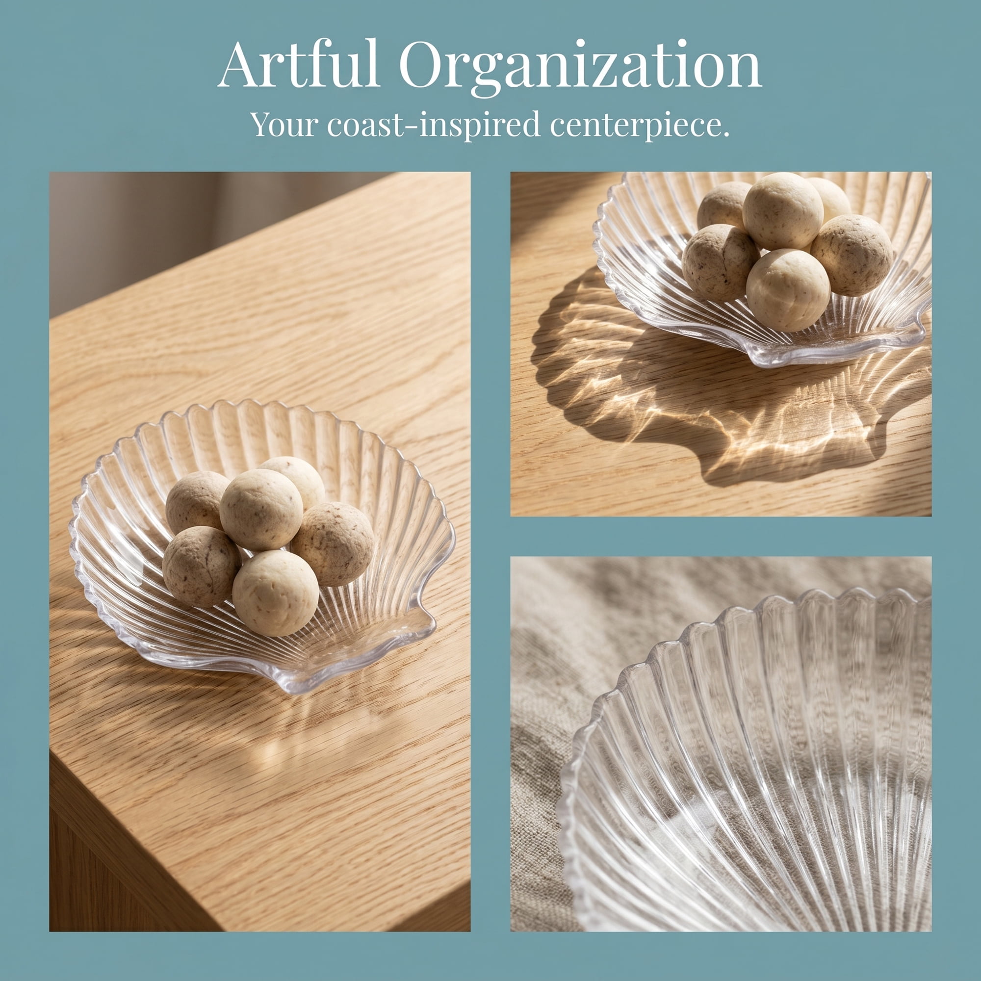 Unique Bargains Shell-Shaped Trinket Dish for Small Items Clear 5.5"L x 5.3"W x 0.8"H