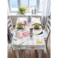 thumbnail image 3 of Easter Rectangle Tablecloth, Spring Rabbit Feet Eggs Botanical Floral Grey Plaid Waterproof & StainResistant Tablecloth, Washable Oil-proof Table Cover for Dining/Party/Wedding/Buffet 52x70 In, 3 of 9
