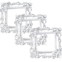 DESIGNICE 3Pcs Vintage Picture Frames,Artistic Finish Picture Frames,3D Structure Photo Frame,3.15"X3.15",Silver