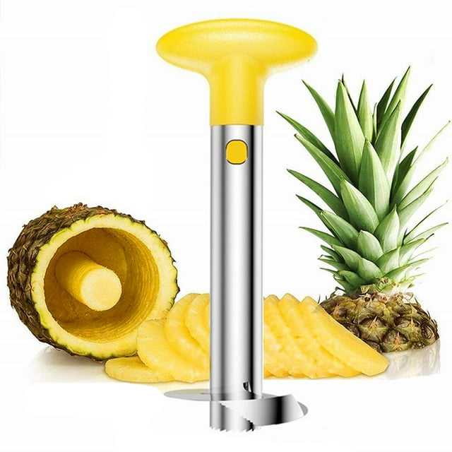 Herramienta de cocina fácil Pelador, descorazonador, rebanador y cortador de piña de acero inoxidable Descorazonador de piña de acero inoxidable