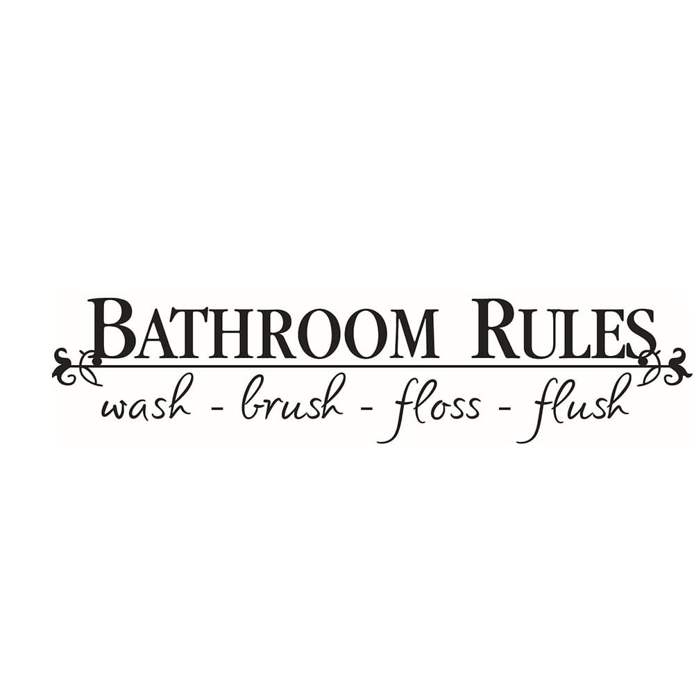 PVC Toilet Rules Bathroom Decals Removable Wall Quotes Stickers Vinly Art Decor Home Decorations 11.4x9.8inch/29x25cm