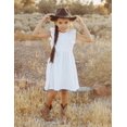 thumbnail image 4 of Vestido Arshiner para niños pequeños, manga con volantes, sin espalda, blanco 2T, 4 of 8