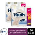 thumbnail image 1 of Hush Luxury 3Ply Bathroom Tissue, 36 Rolls - Scented Core, 1 of 4
