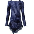 thumbnail image 2 of 2026 ! asdoklhq Womens Plus Size Tops,Women's Tie-Dye Medium Long Bottom Blouse Lace Long Sleeve Round Neck T--Shirt, 2 of 3
