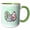 Green/White, variant on 3drose, Image of Polka Dot and Striped Cartoon Bunny with Happy Easter, 11oz Two-tone Red Mug
